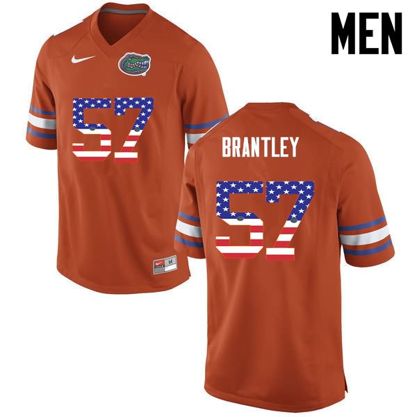 NCAA Florida Gators Caleb Brantley Men's #57 USA Flag Fashion Nike Orange Stitched Authentic College Football Jersey TWN4864UP